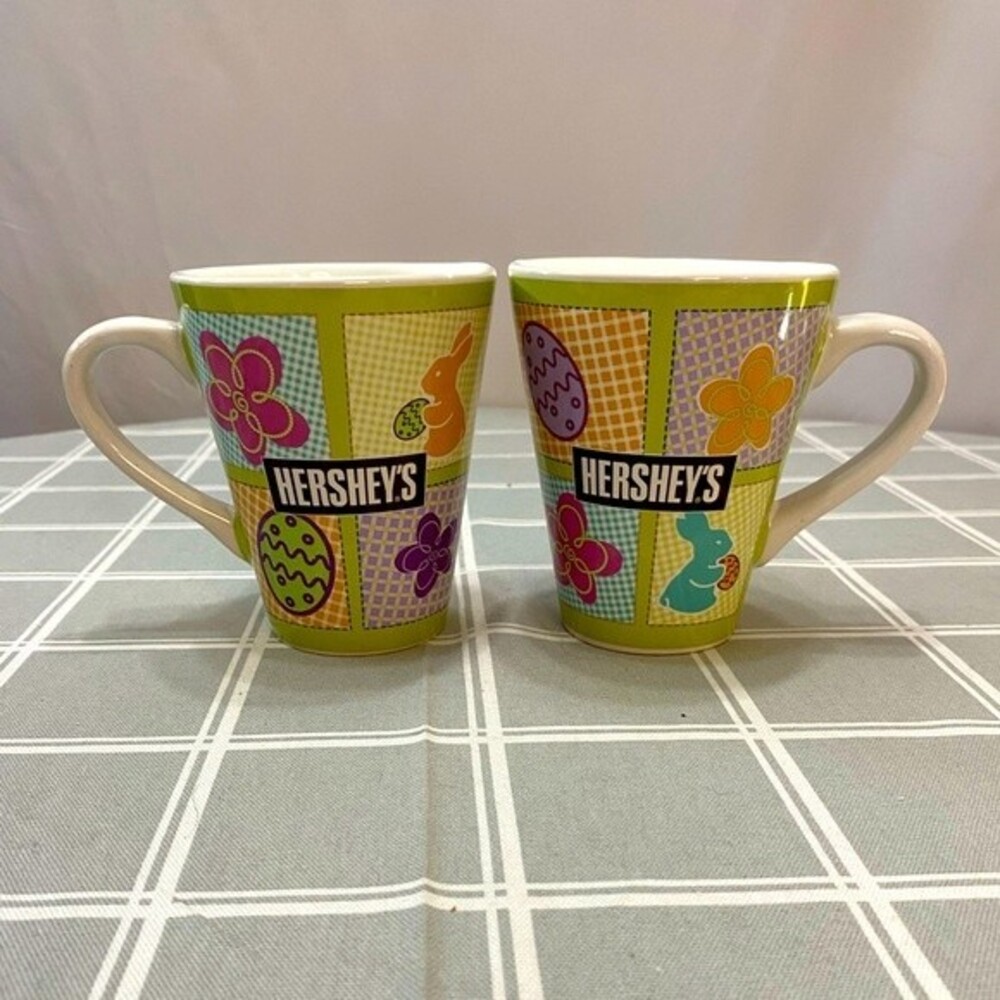 Set of 2 Hershey’s Easter Bunny Egg Spring Flower Mug Hot Cocoa Bomb Coffee Cup